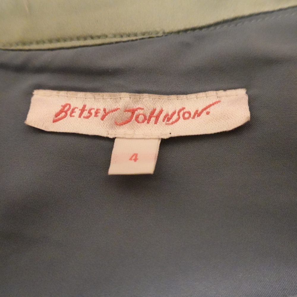 SOLD!! BETSEY JOHNSON Sage Green Silk Satin Halter Dress, size 4 - Picture 3 of 6